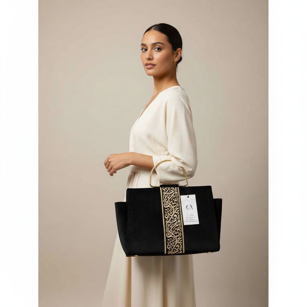 sac noir calligraphie élégant pour un style unique et raffiné