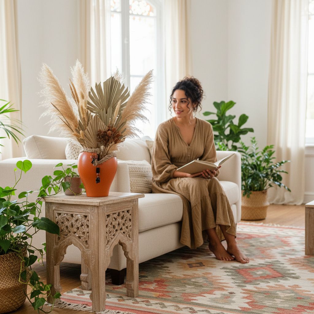 Vase africain orange 30 cm de hauteur pour une déco unique et élégante