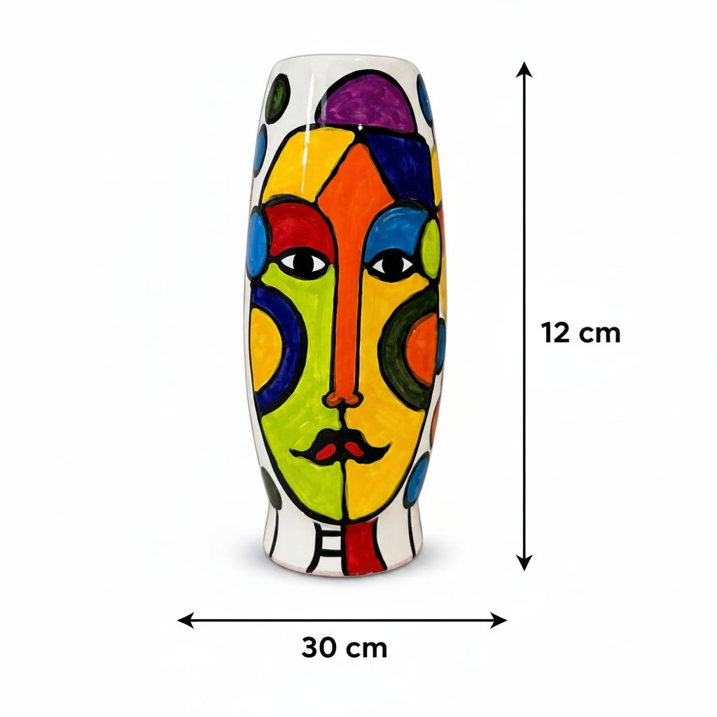 Vase abstrait en céramique émaillée design Pop Art irrésistible