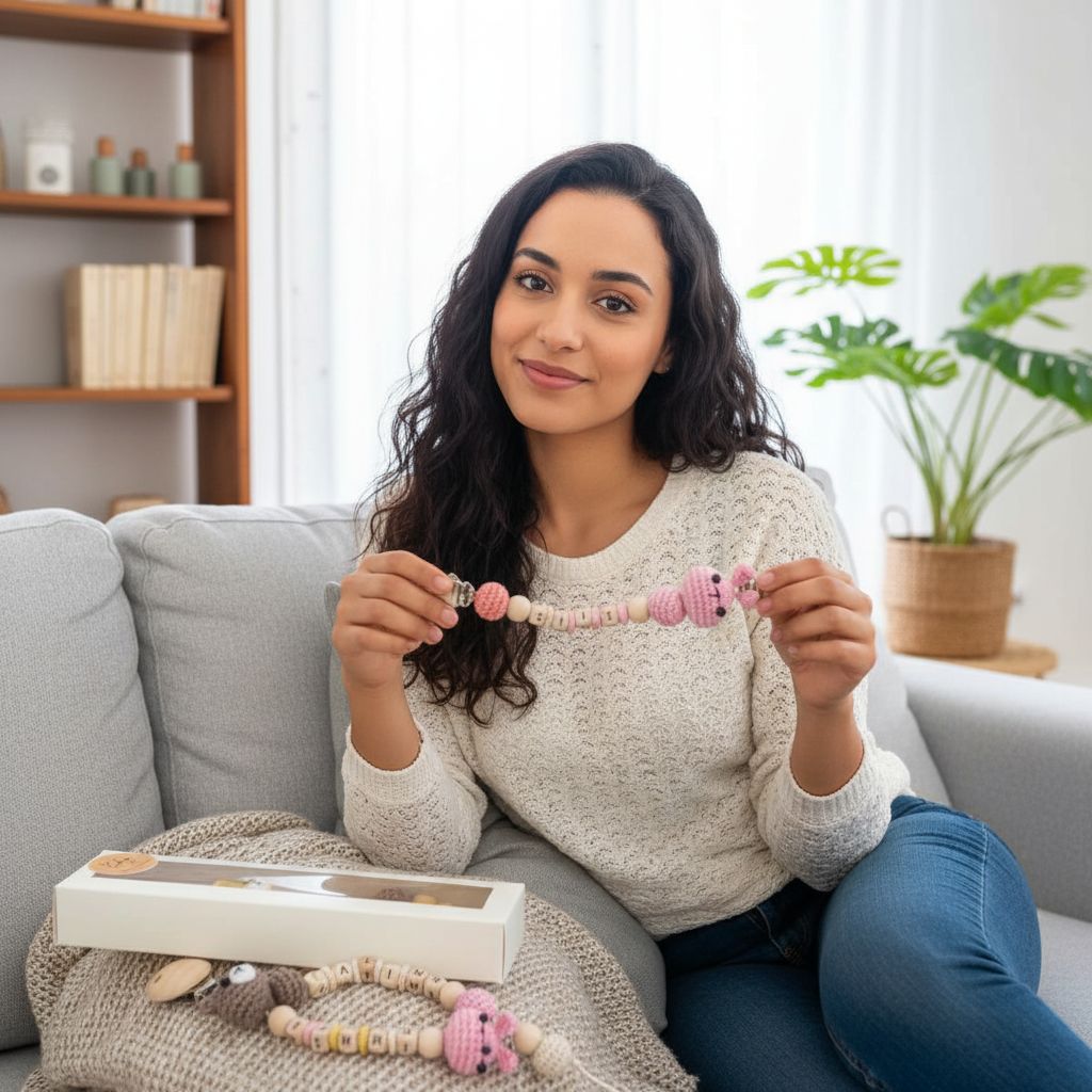 attache sucette personnalisée motif unique pour bébé tendance