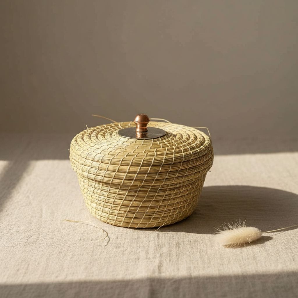 Boîte alfa avec couvercle en cuivre chic 15 x 10 cm