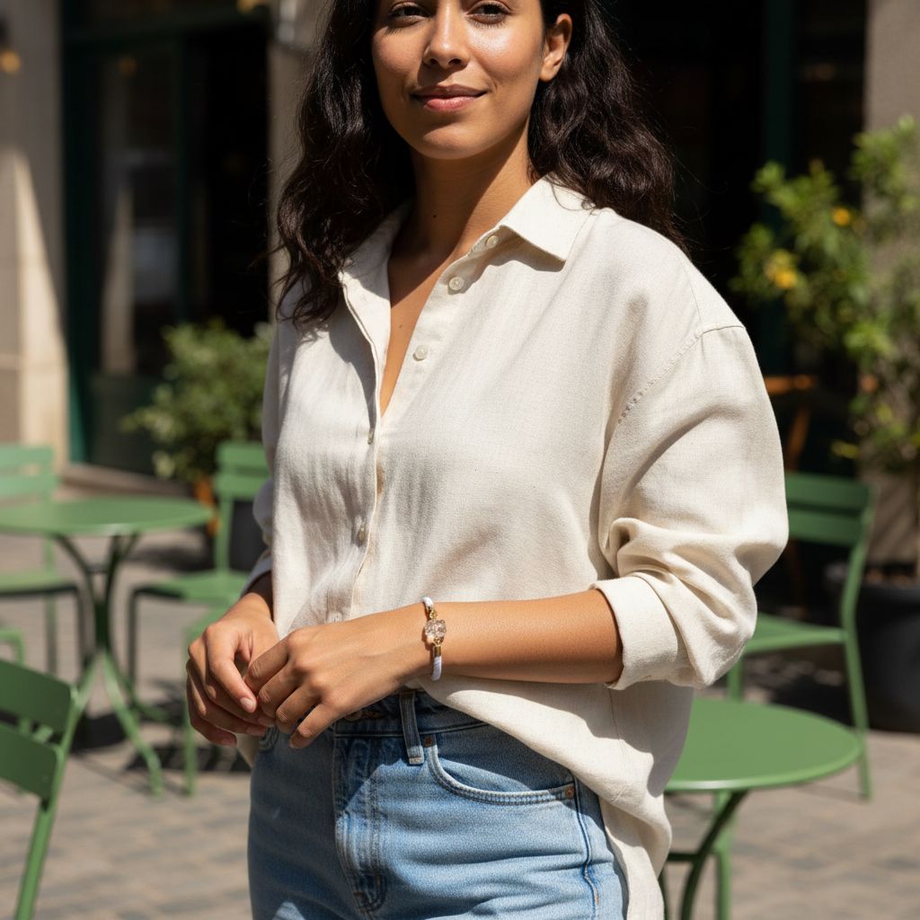 bracelet blanc cristal de roche éclat exclusif et séduisant