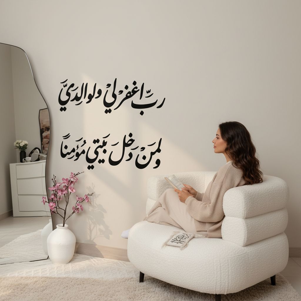 {رَّبِّ اغْفِرْ لِي وَلِوَالِدَيَّ وَلِمَن دَخَلَ بَيْتِيَ مُؤْمِنًا}