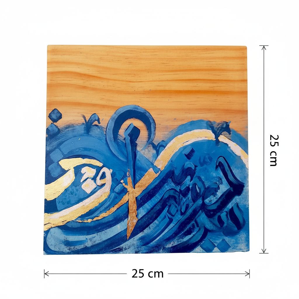 Peinture acrylique abstraite en bois freine pour décor unique