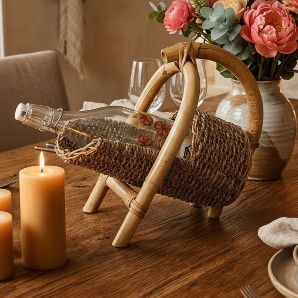 portebouteille abaca design exclusif pour un rangement élégant