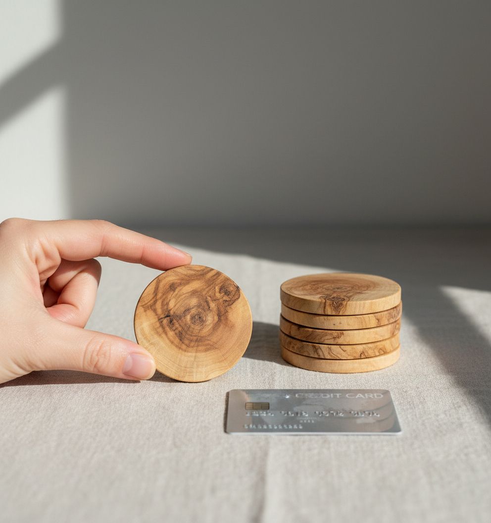 soustasse bois premium en boîte design pour une table élégante