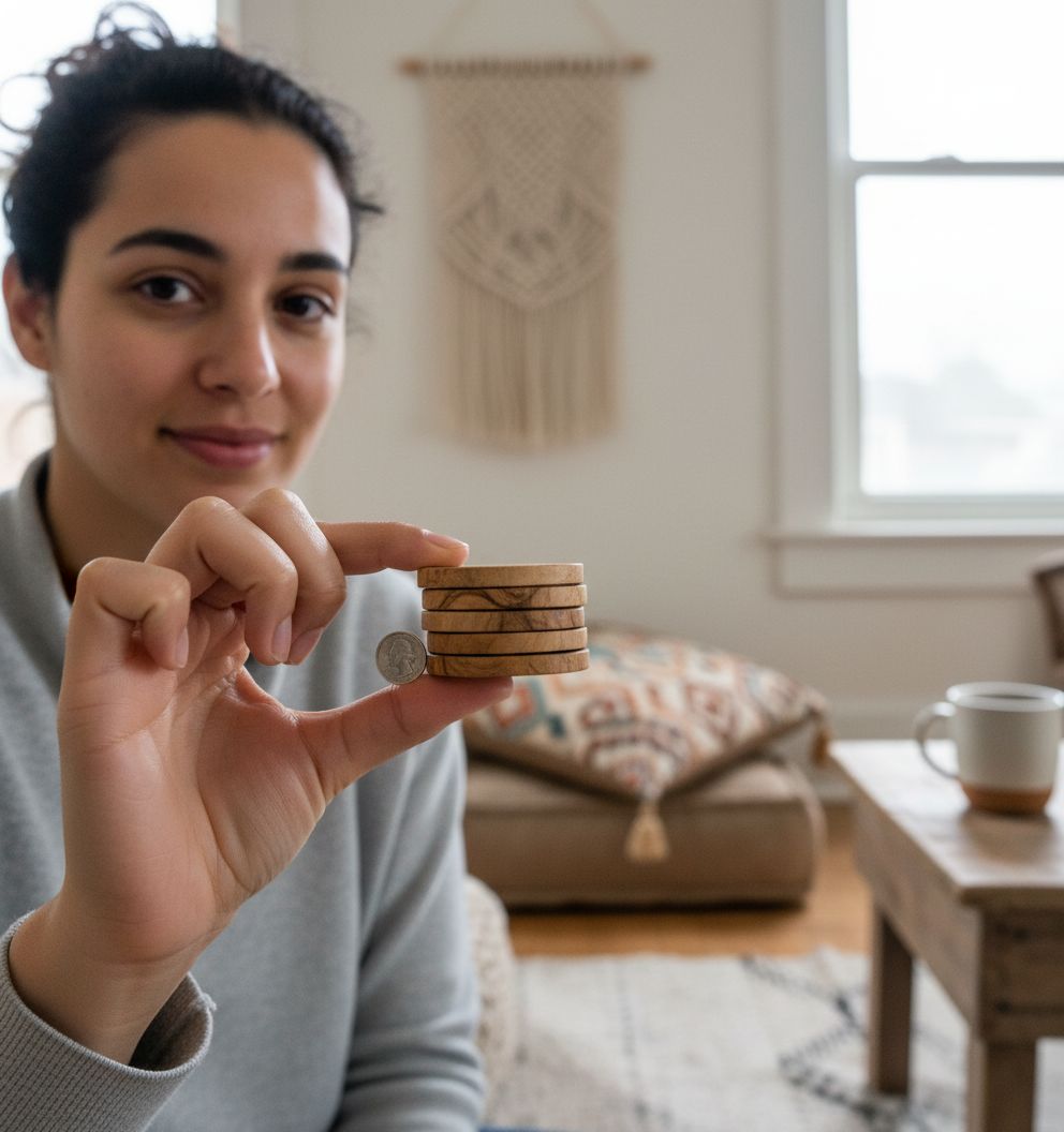 soustasse bois premium en boîte design pour une table élégante