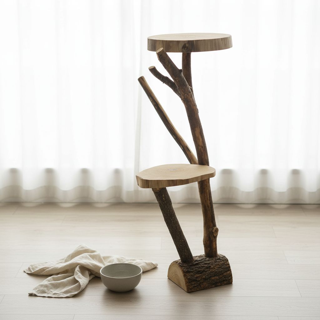 étagère arbre en bois olivier sauvage fabrication artisanale premium