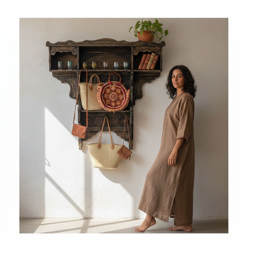 Étagère en bois arabe design unique pour un intérieur raffiné