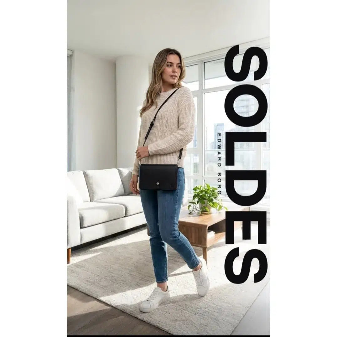 Sac à main cuir noir avec bandoulière