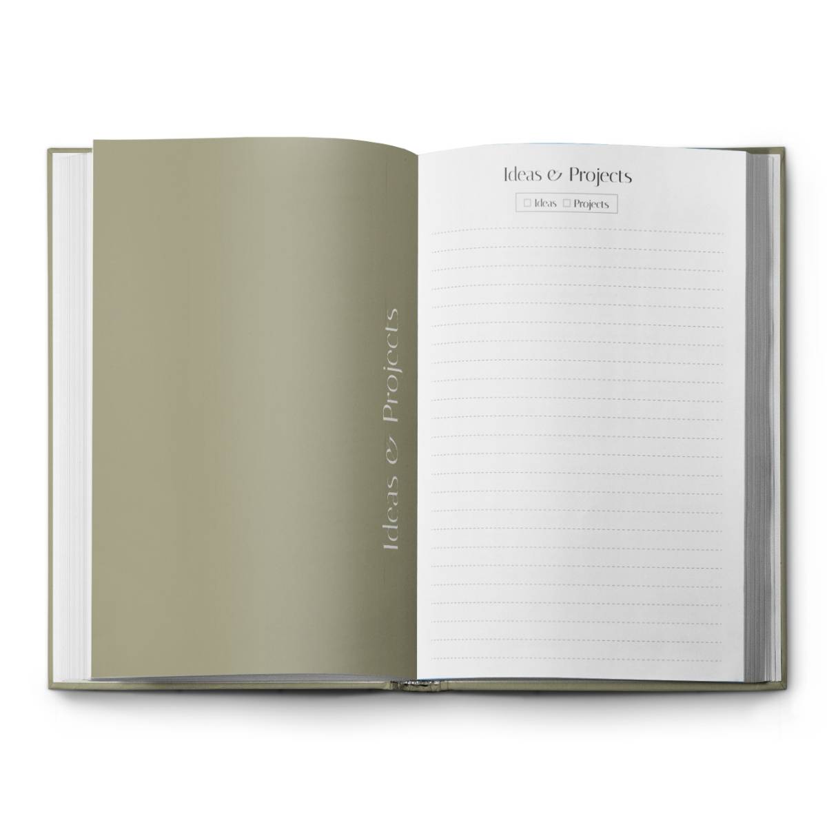 carnet olive design minimal pour pensées créatives et projets