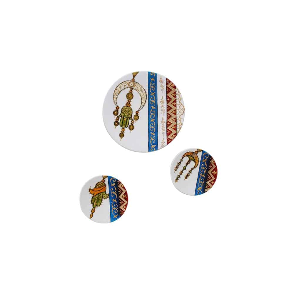 Assiettes Décoratives en céramique artisanales séries de 3 pièces
