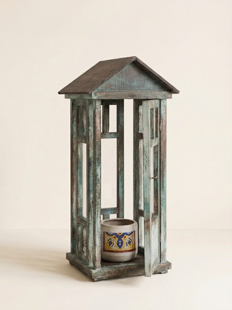 Abajour vintage en bois design 51x23x23 cm pour une ambiance chic