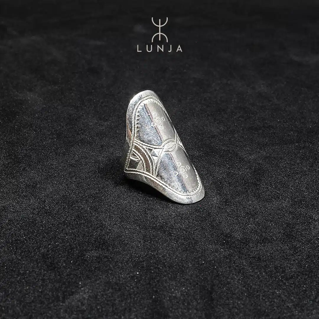 Bague amazigh agadez en argent Massif 990 - artisanat Tunisien fait main | ILEYCOM