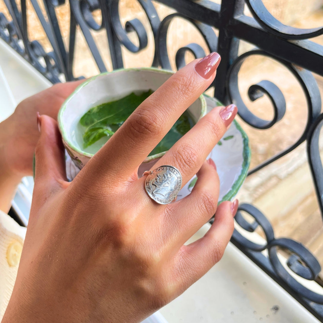 Bague en argent 925 motif lira pour femme - artisanat Tunisien fait main | ILEYCOM