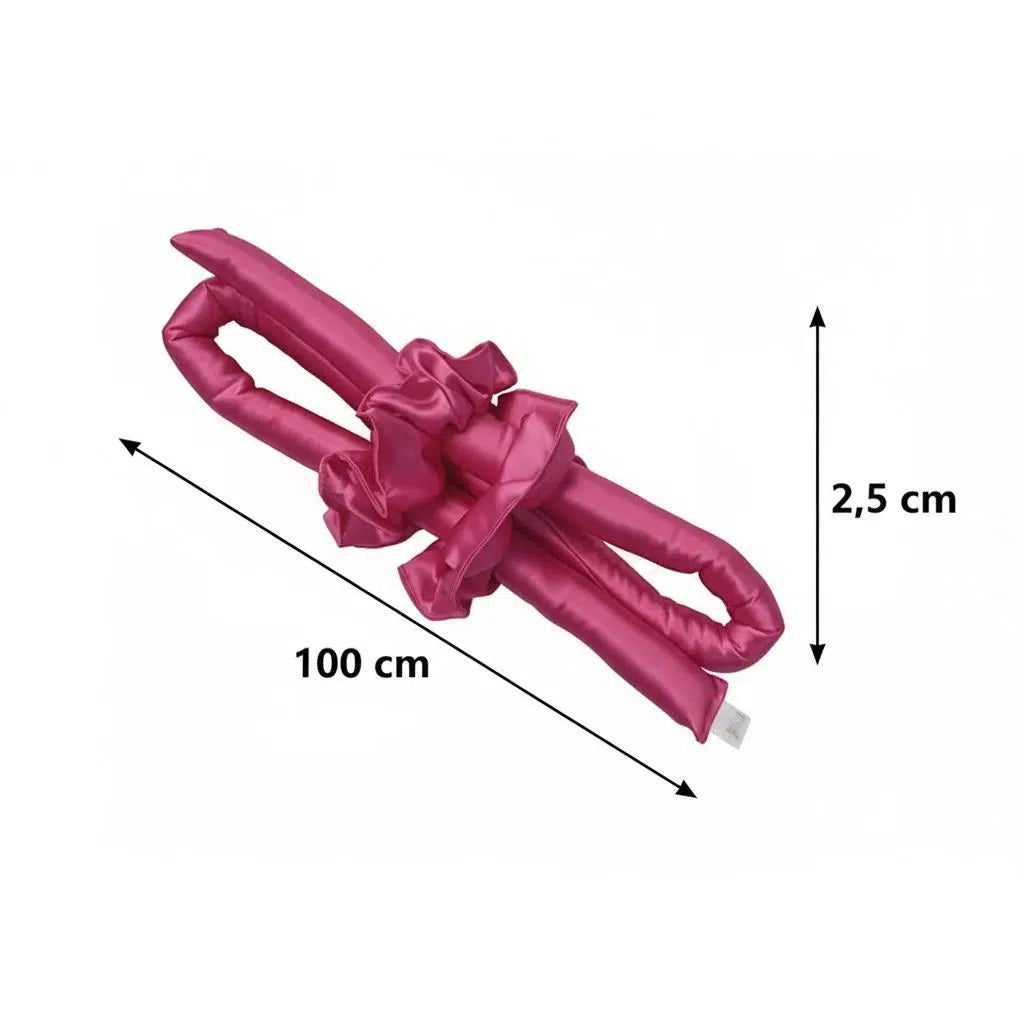 Bandeau Satin rose fushia & Scrunchies Anti-Frisottis