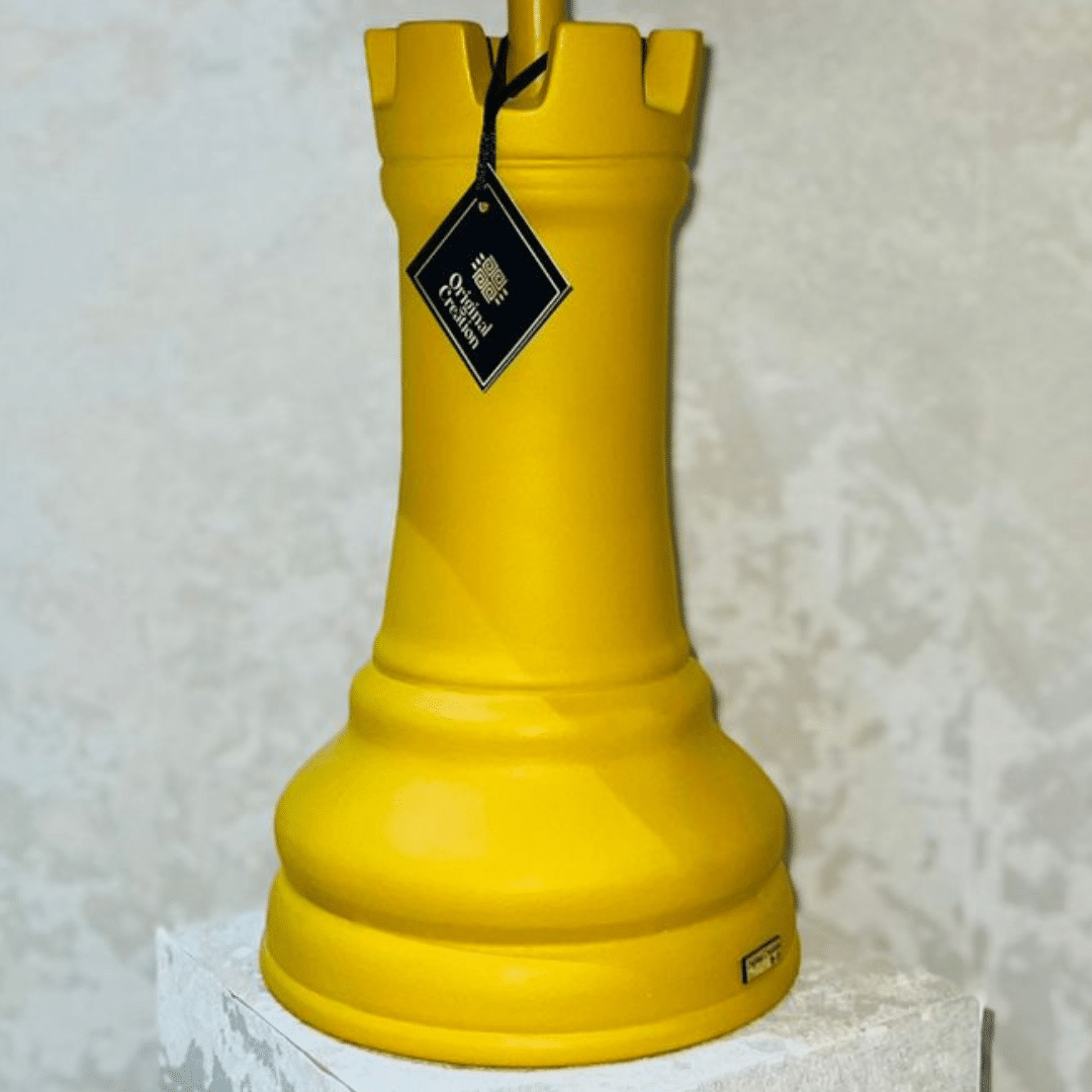 Orlena lampshade – African wax and ceramic (80 × 29 cm)