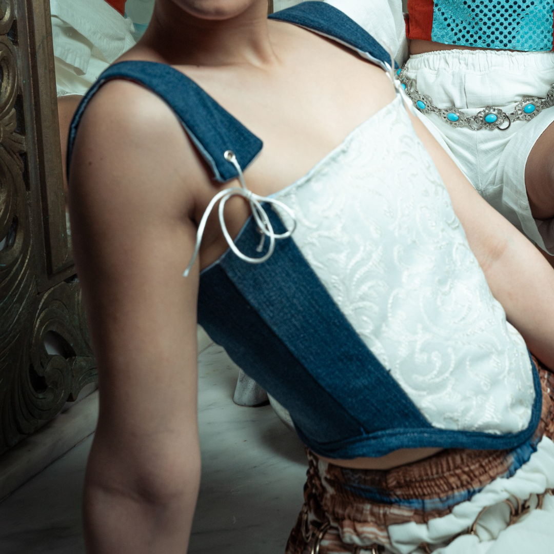 bleu de'' LUNE CORSET'' size S TO L