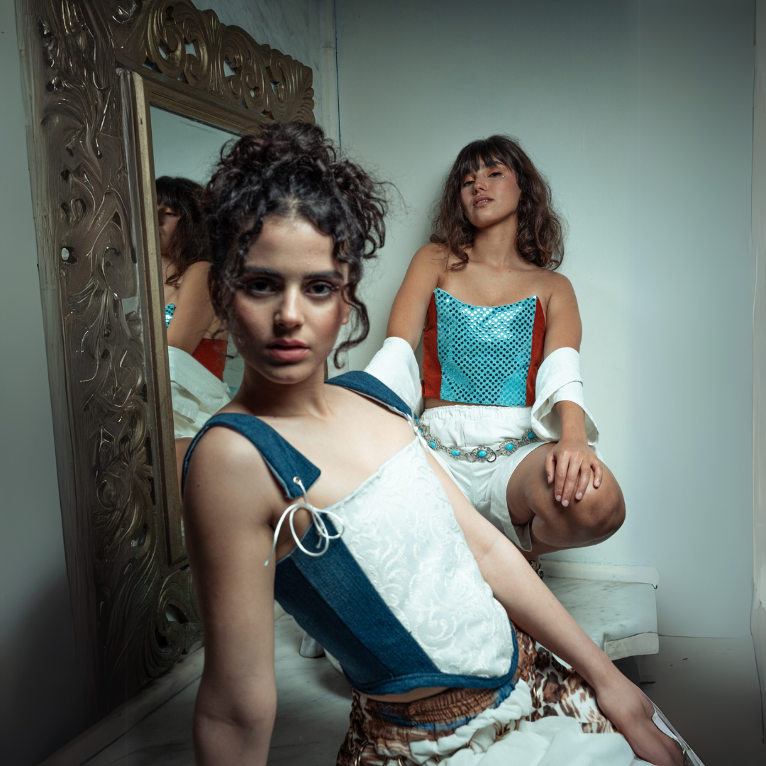 bleu de'' LUNE CORSET'' size S TO L