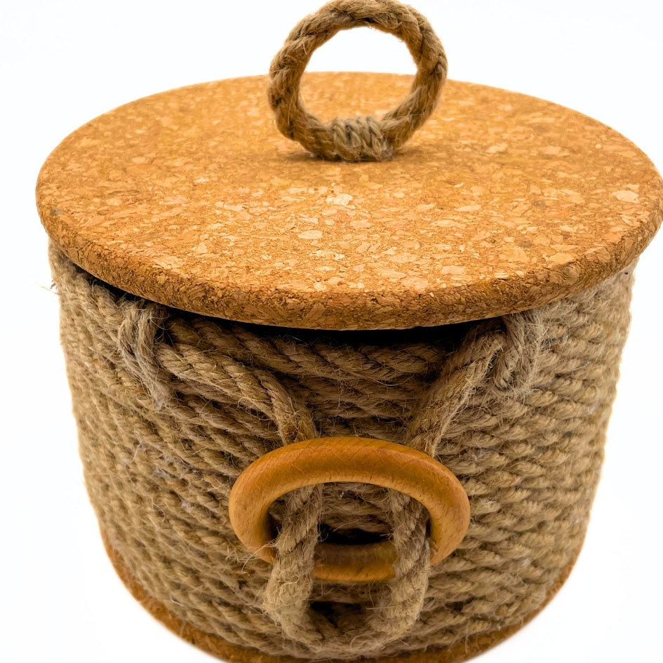 Boite à rangement Beige et avec motif en bois à 13 diamètre avec 3 dimensions di - artisanat Tunisien fait main | ILEYCOM