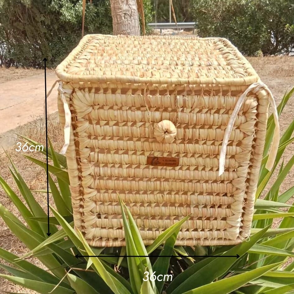 Boîte de Rangement en Fibres Naturelles Fait Main - artisanat Tunisien fait main | ILEYCOM