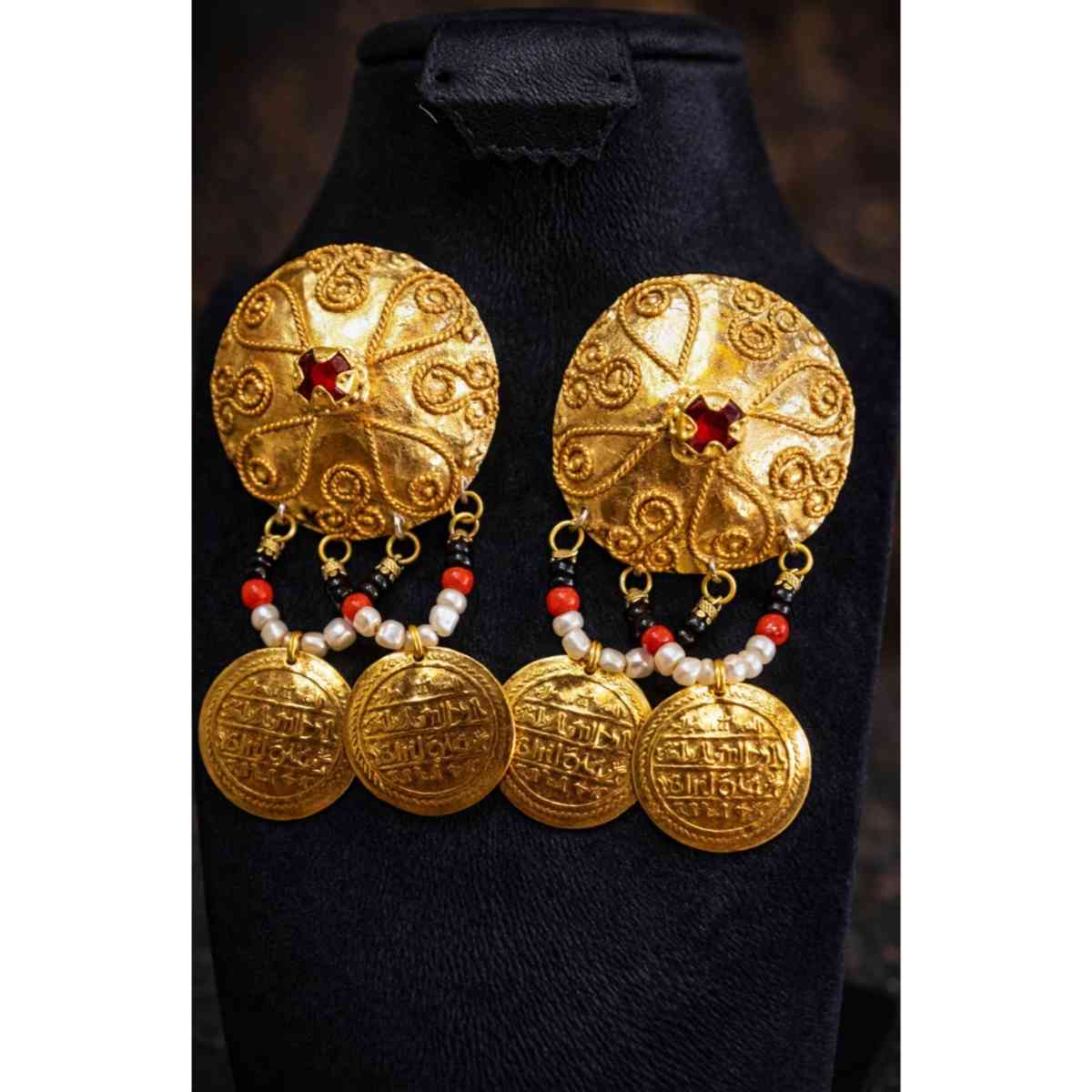 Boucle d'oreille cuivre en or 18K