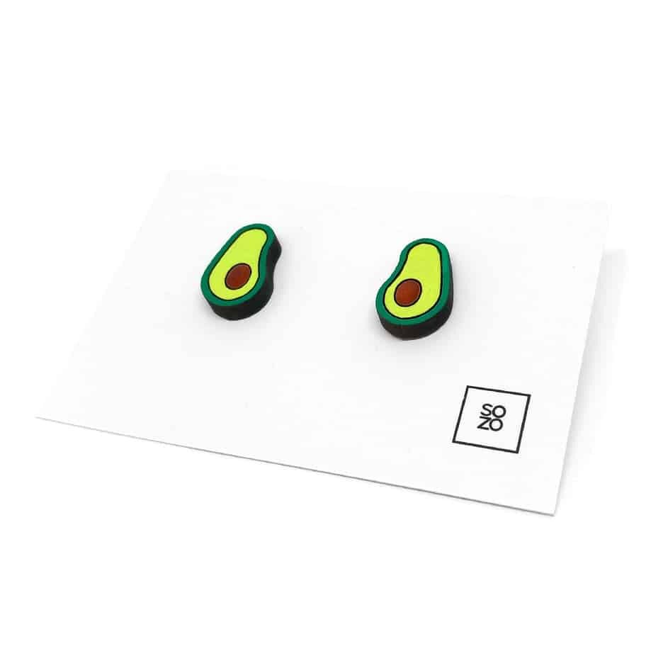 Boucles d'oreilles Avocat – Bois Massif & Peinture Acrylique - artisanat Tunisien fait main | ILEYCOM