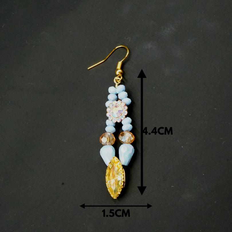 Boucles d'oreilles couleur bleu, modelé anciennes corail - artisanat Tunisien fait main | ILEYCOM