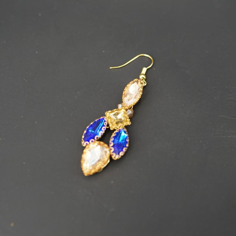 Boucles d'oreilles de mariage bleu, bijoux de mariée, Boucles d’oreilles en form - artisanat Tunisien fait main | ILEYCOM