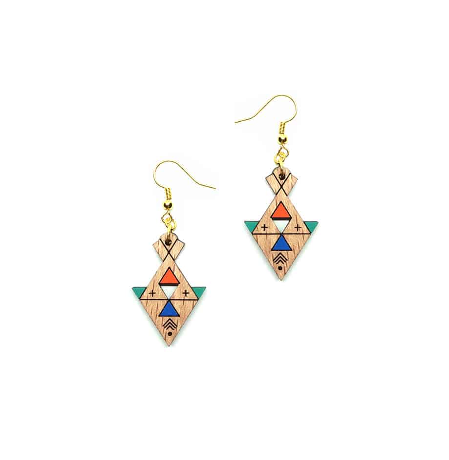 Boucles d’Oreilles "Poisson Berbère" en Bois - artisanat Tunisien fait main | ILEYCOM