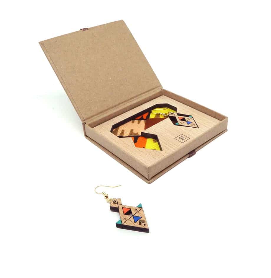 Boucles d’Oreilles "Poisson Berbère" en Bois - artisanat Tunisien fait main | ILEYCOM