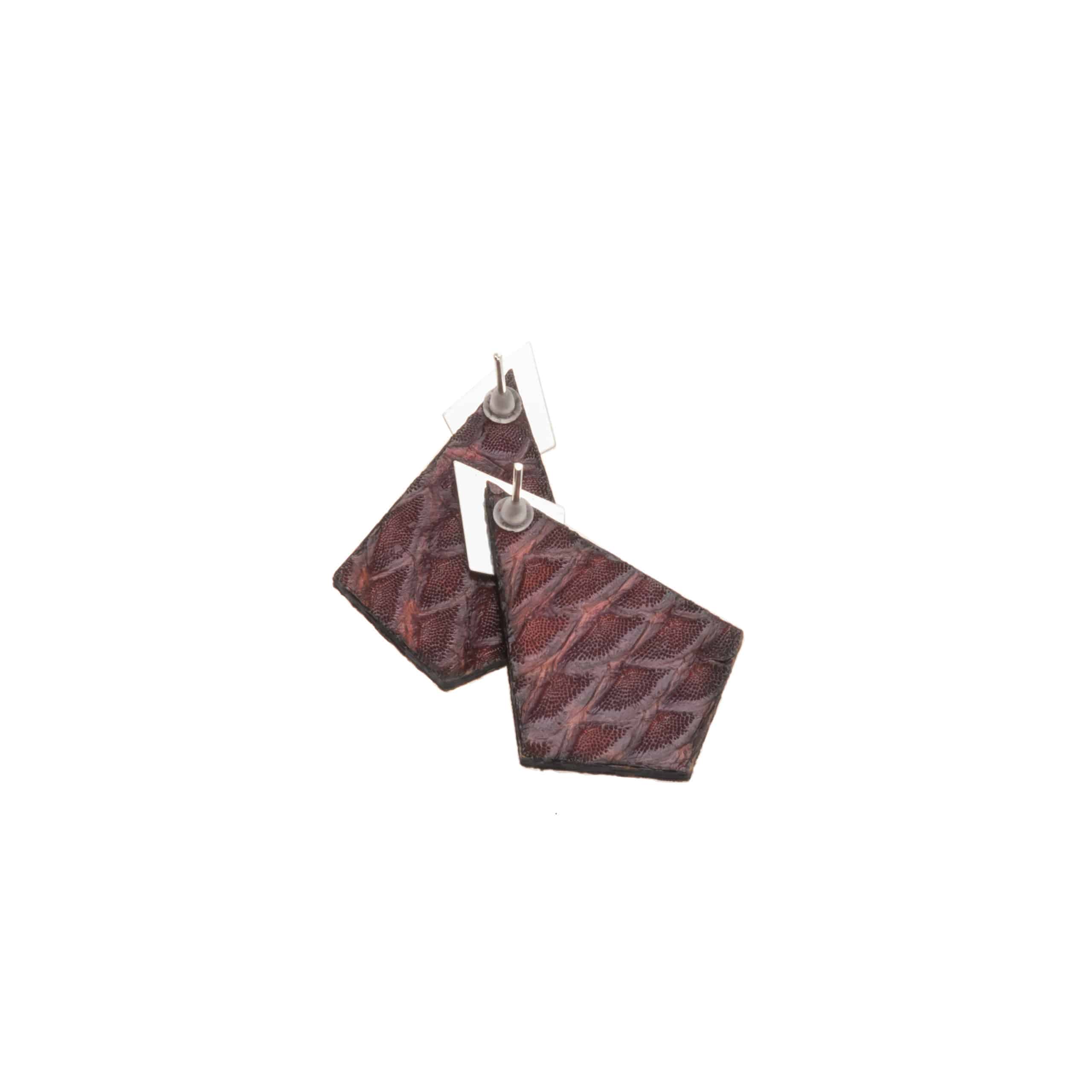 Boucles d'oreilles Rudhira Insane en cuir de poisson - artisanat Tunisien fait main | ILEYCOM