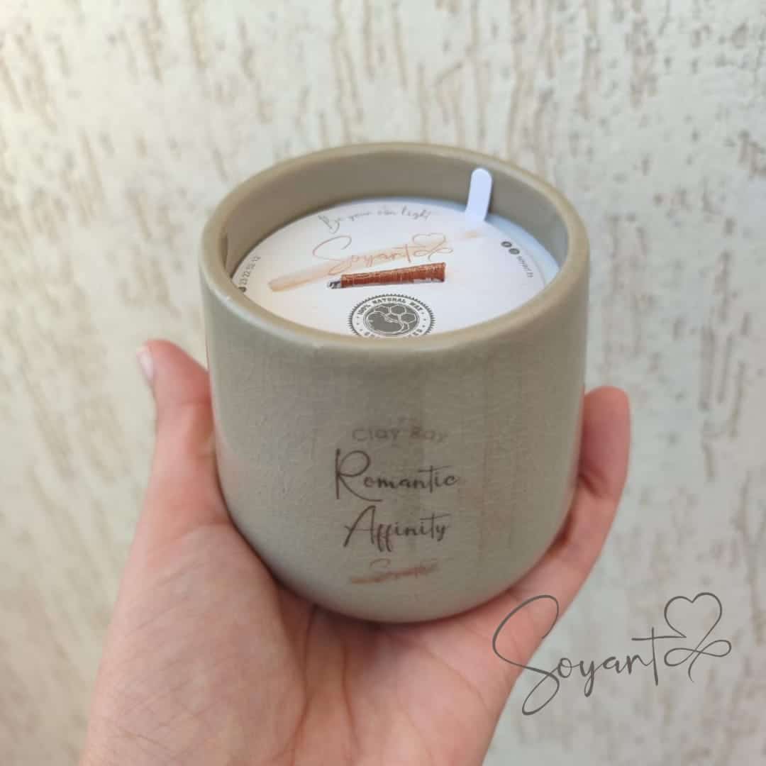 Bougie Parfumée Clay Ray Romantic - artisanat Tunisien fait main | ILEYCOM