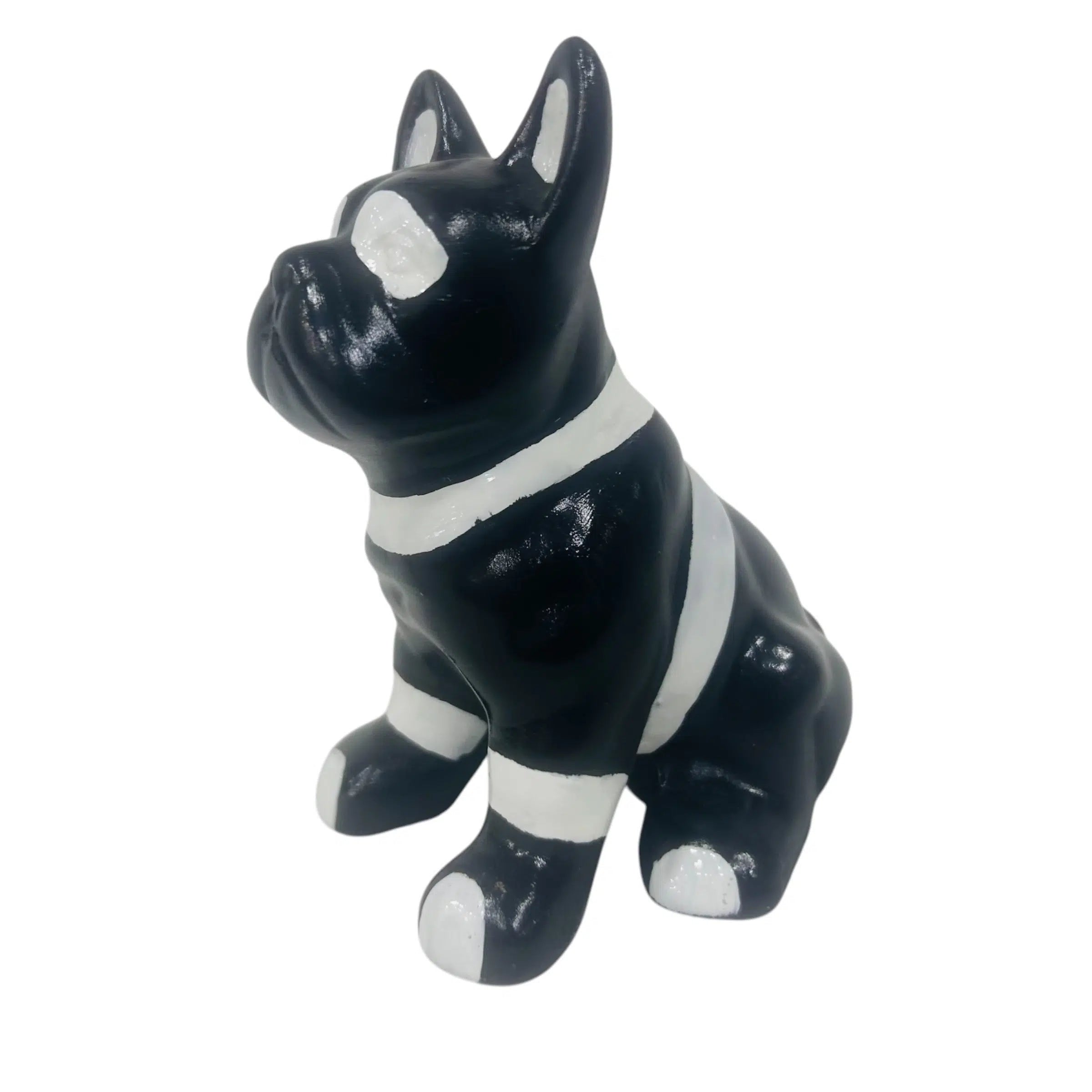 Bouledogue Noir & Blanc « Graphic Chic » peint à la main