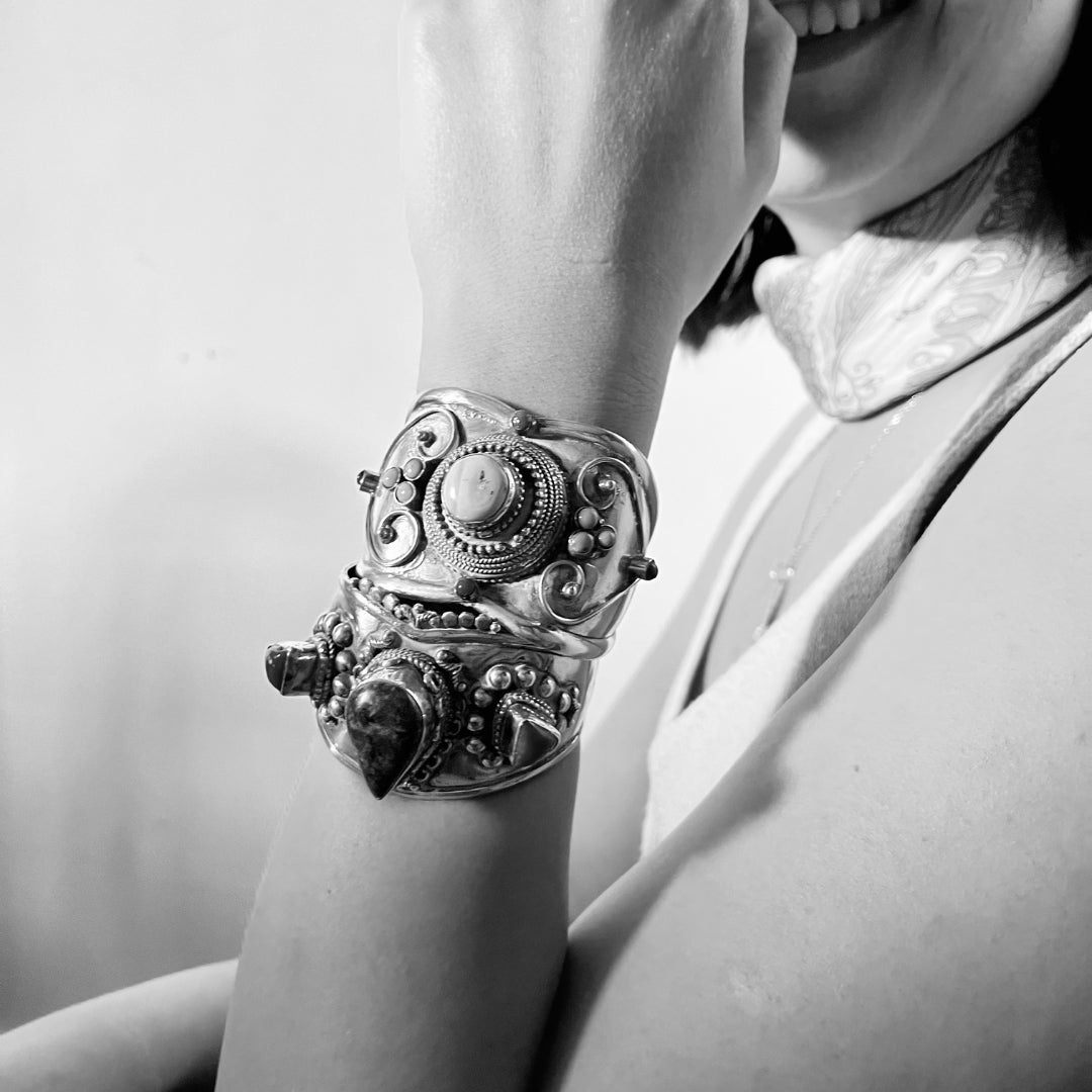 Bracelet Argent Turquoise et Corail, bracelet pour femme en argent et pierres naturelles