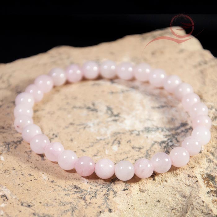 Bracelet AMOUR en pierre quartz rose