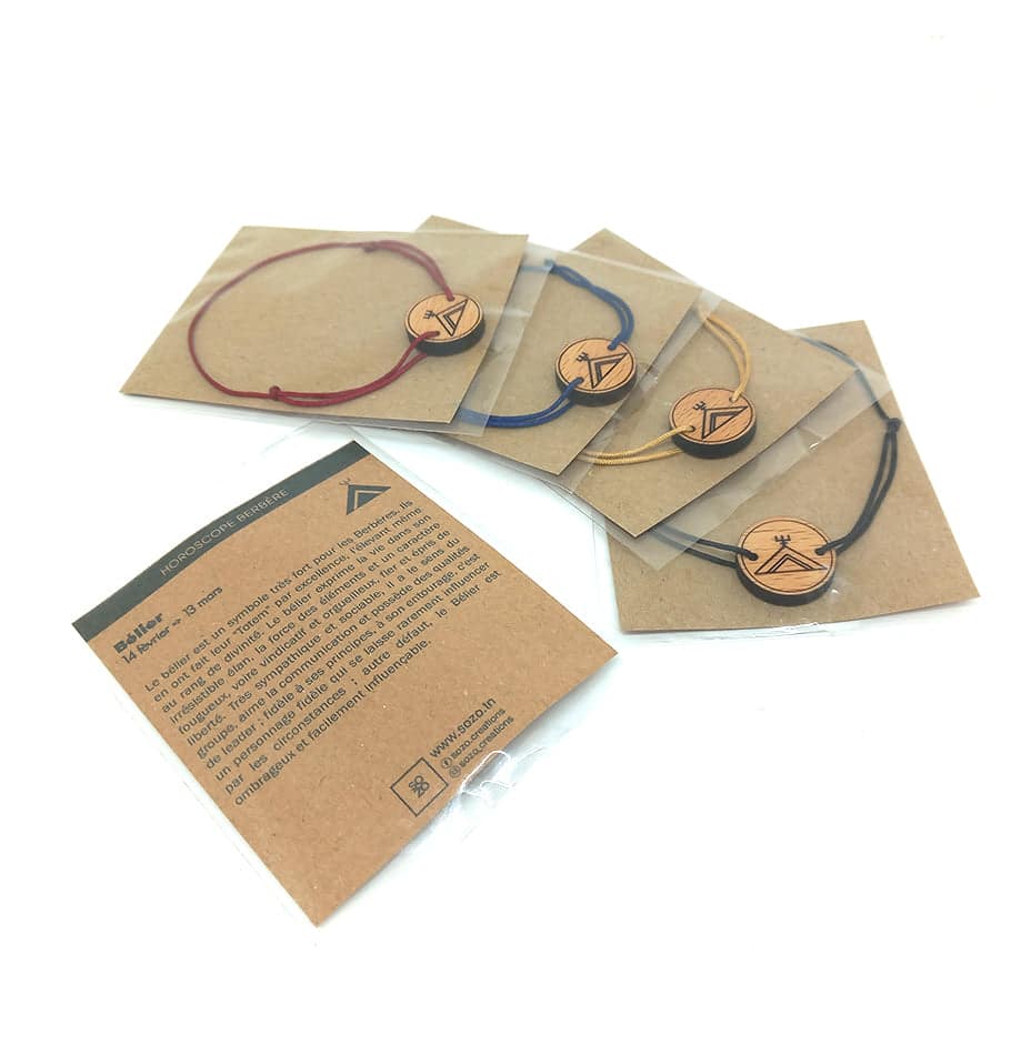 Bracelet horoscope berbère - Bélier (14 février => 13 mars) - artisanat Tunisien fait main | ILEYCOM