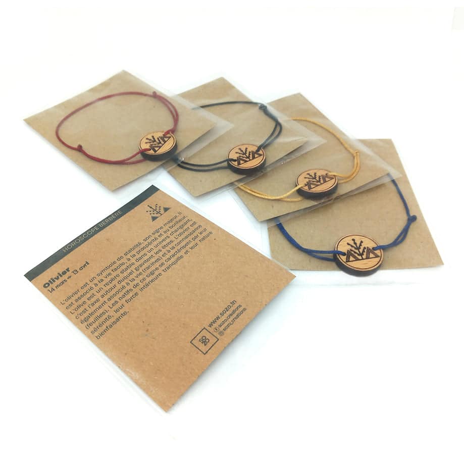 Bracelet horoscope berbère - Olivier (14 mars => 13 avril) - artisanat Tunisien fait main | ILEYCOM
