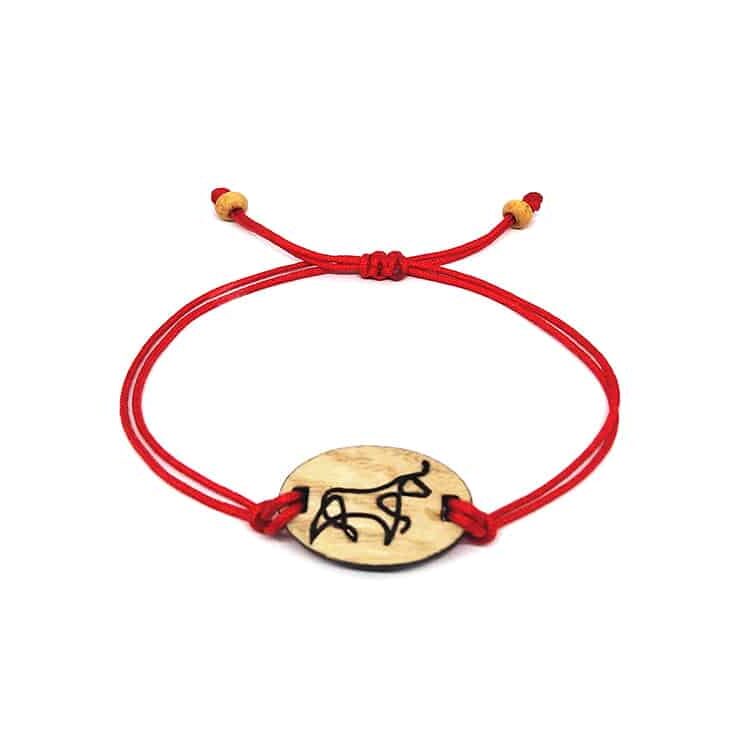 Bracelet Horoscope Taureau – Pendentif en Bois Massif | Bijou Astrologique Artis - artisanat Tunisien fait main | ILEYCOM