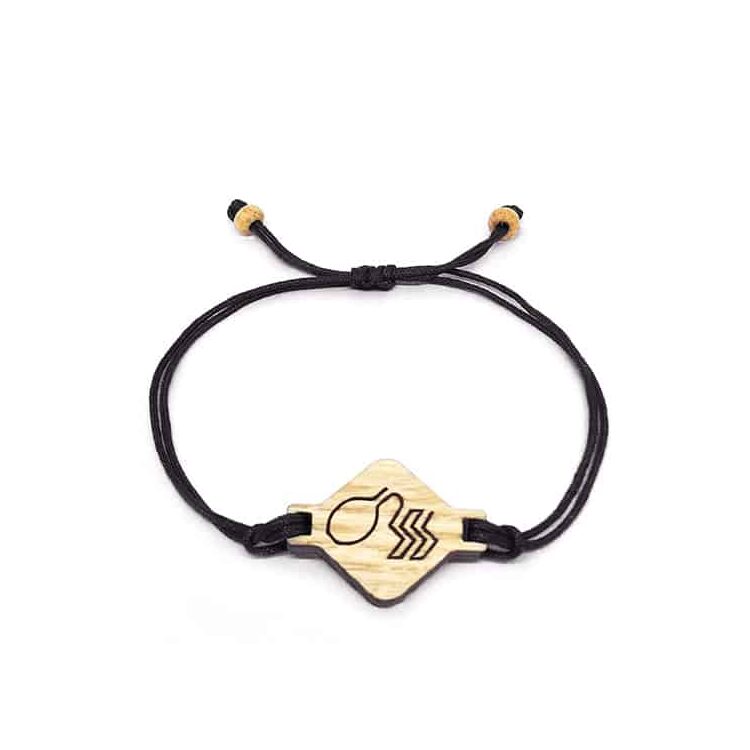 Bracelet Horoscope Vierge – Pendentif en Bois Massif | Bijou Astrologique Artisa - artisanat Tunisien fait main | ILEYCOM