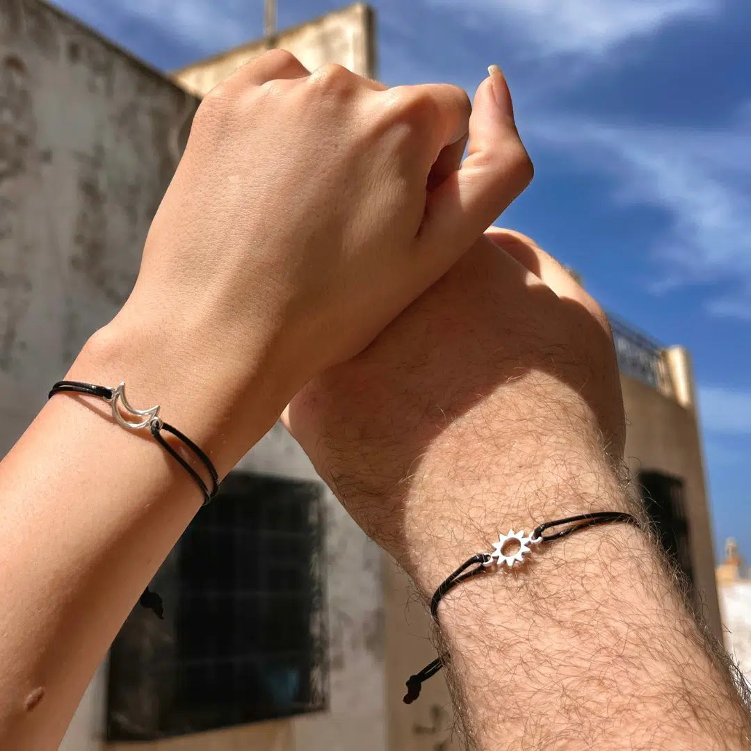 bracelets couple Soleil et Lune ajustables pour un amour éternel