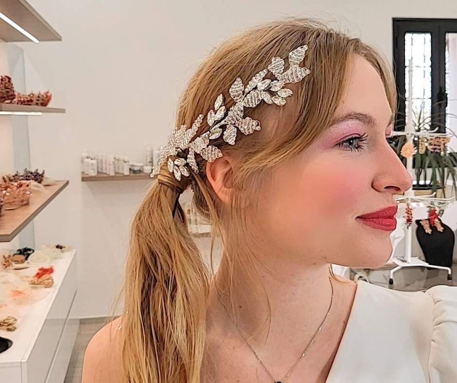 Broche Blanche, modèle losange - artisanat Tunisien fait main | ILEYCOM