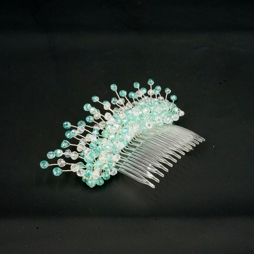 Broche cheveux bleu turquoise , MODÈLE Peigne en cristal - artisanat Tunisien fait main | ILEYCOM