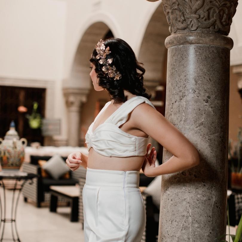 Broche de cheveux décoratif de mariage en or, peigne à cheveux en cristal et en - artisanat Tunisien fait main | ILEYCOM