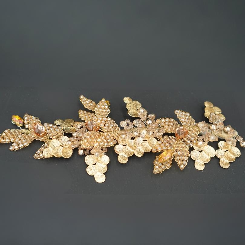 Broche de cheveux décoratif de mariage en or, peigne à cheveux en cristal et en - artisanat Tunisien fait main | ILEYCOM