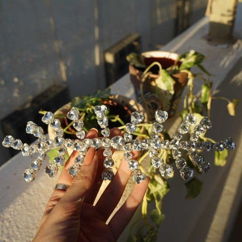 Broche de cheveux Strass, Perles Peigne de mariée, Pièce de cheveux de mariage, - artisanat Tunisien fait main | ILEYCOM