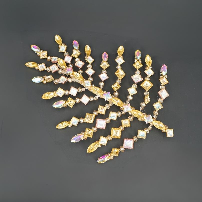 Broche dorée en perle, et cristal de mariage vigne de cheveux de mariée, pièce d - artisanat Tunisien fait main | ILEYCOM