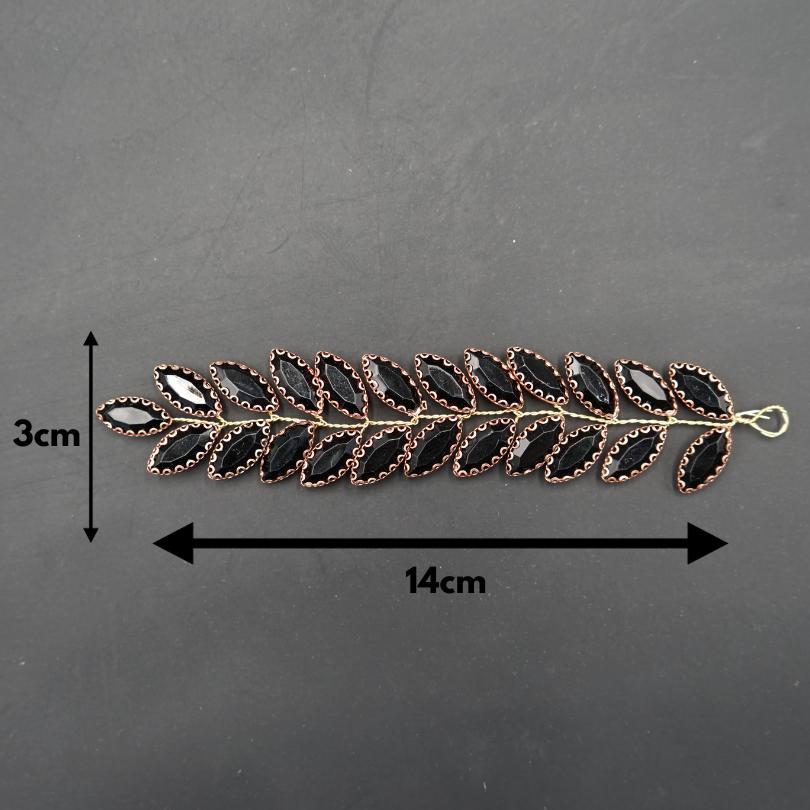 Broche en cristal noir , Vigne de cheveux mariage noir , bijoux de cheveux noir - artisanat Tunisien fait main | ILEYCOM