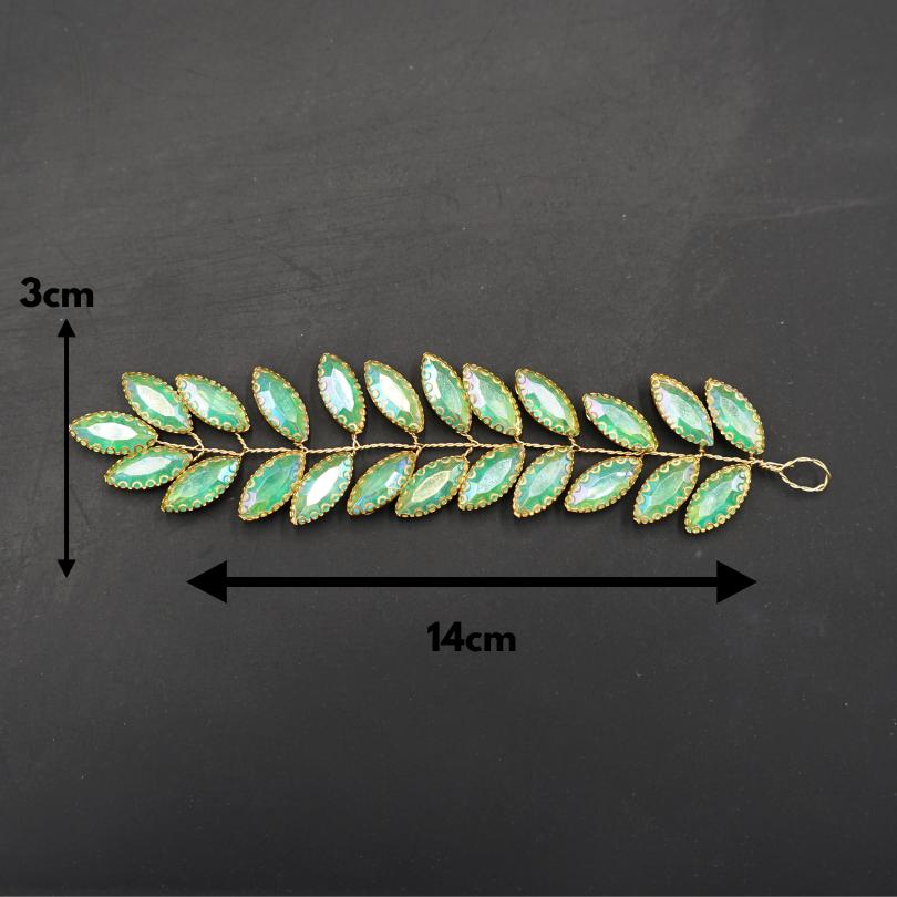 Broche en cristal vert , Vigne de cheveux mariage vert , bijoux de cheveux vert - artisanat Tunisien fait main | ILEYCOM