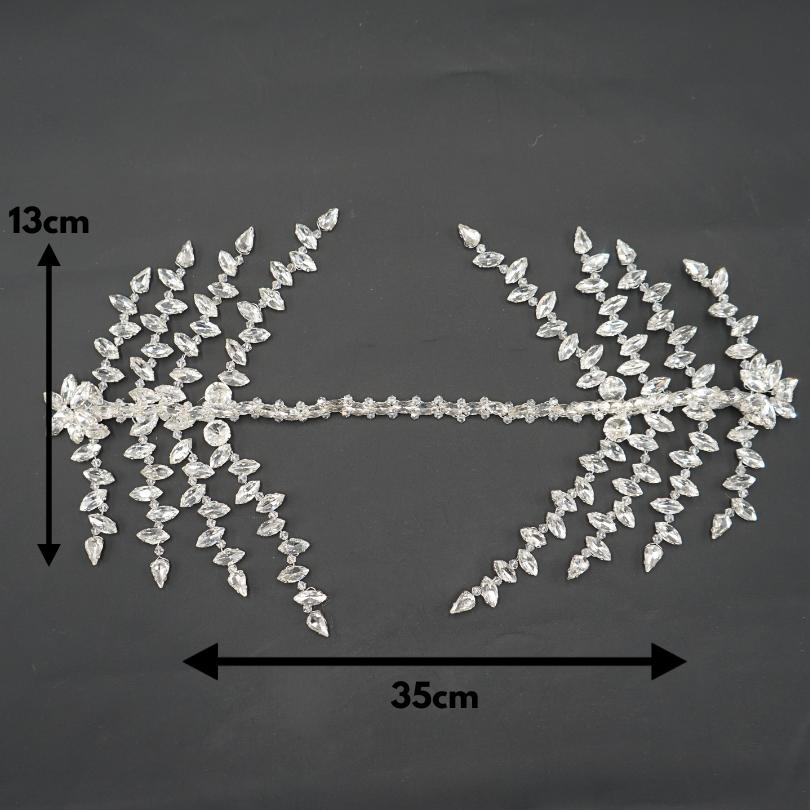 Broche en Perle et cristal de mariage vigne de cheveux de mariée, pièce de cheve - artisanat Tunisien fait main | ILEYCOM